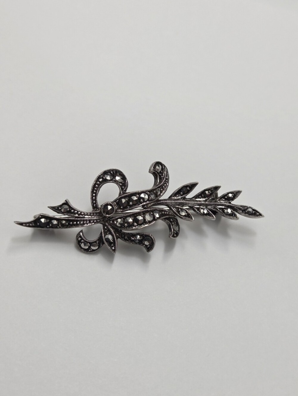Vintage Art Deco Sterling Silver Marcasite Brooch